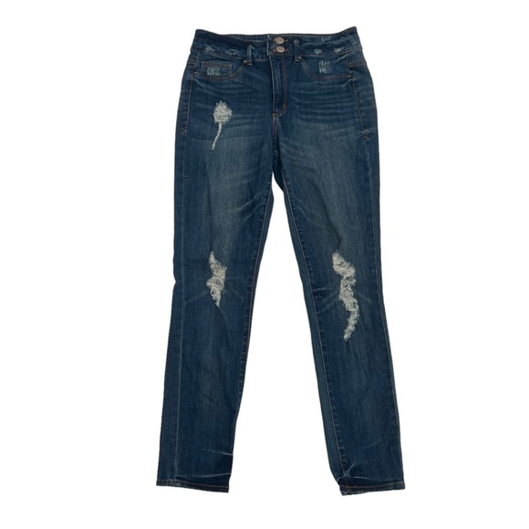 Mossimo Supply Co. High Waist Denim Distressed Jeggings Size 7 Women’s - Picture 1 of 4